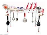 Stainless steel over-sink dish drainer rack (24x28 inches), space-saving kitchen organizer for plates and utensils, India-crafted